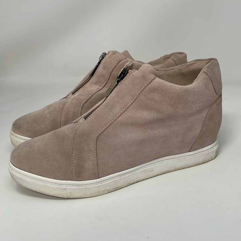 Blondo Shoes Sneakers 9 Suede Leather Wedges High Top Zipper